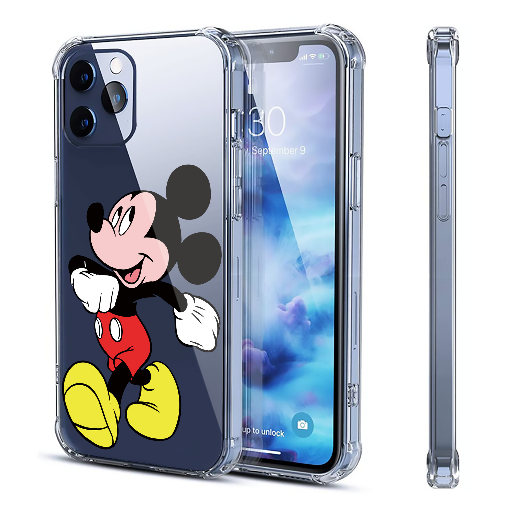 （画像用） ミッキーマウス Mickey Mouse 【iPhone 12シリーズ対応】透明スマホケース（クリアソフトケース）